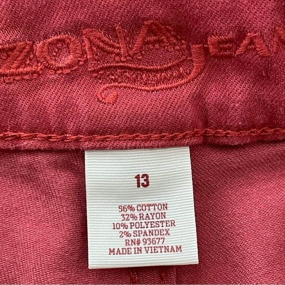 Arizona JEANS Victorian Red Cropped Jeggings Women’s Junior Size 13. Style#93677 - Picture 10 of 16